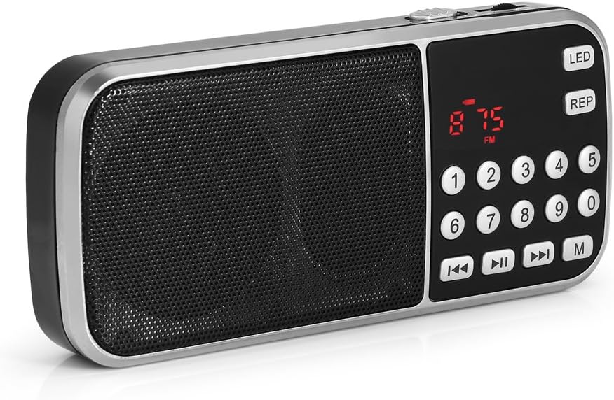 VBESTLIFE -Radio mit LED-Taschenlampe-Funktion, MP3-U-Scheibe des Musik-Spieler-FM TF