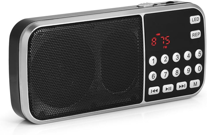 VBESTLIFE -Radio mit LED-Taschenlampe-Funktion, MP3-U-Scheibe des Musik-Spieler-FM TF