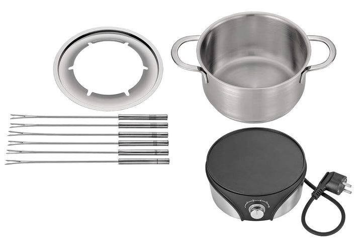 Küchenprofi KP2142002800 Set-Kp2142002800 Fondue-Sets, 18/8 Silber mit Schwarz F14 Series