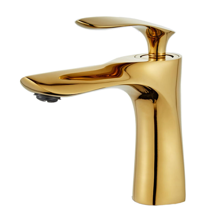 Leekayer Waschbecken Wasserhahn Gold Chrom Messing Einhand-Waschtisch-Mischbatterie,LK75239Gg, Gold
