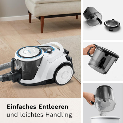 Bosch Staubsauger beutellos Serie 6 BGC41LSIL, Bodenstaubsauger, ideal für Allergiker, Hygiene-Filte