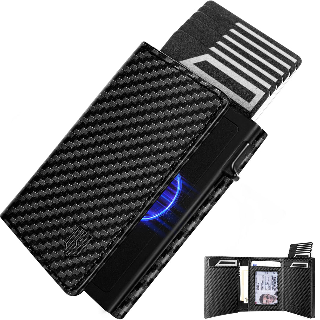 MagSnap Portmonee Herren I Slim Wallet mit Münzfach I Kreditkartenetui Geldbeutel für 10+ Karten I M