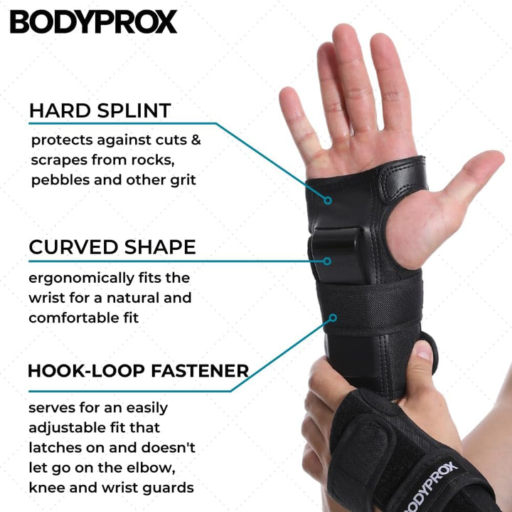 BODYPROX Knieschoner Ellenbogenschoner Handgelenkschützer Set für Inline-Skaten, Skateboarden, Rolle