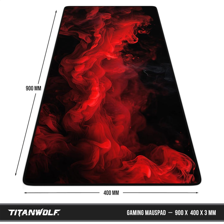 TITANWOLF - XXL Speed Gaming Mauspad 900 x 400mm - XXL Mousepad - Tischunterlage Large Size - verbes