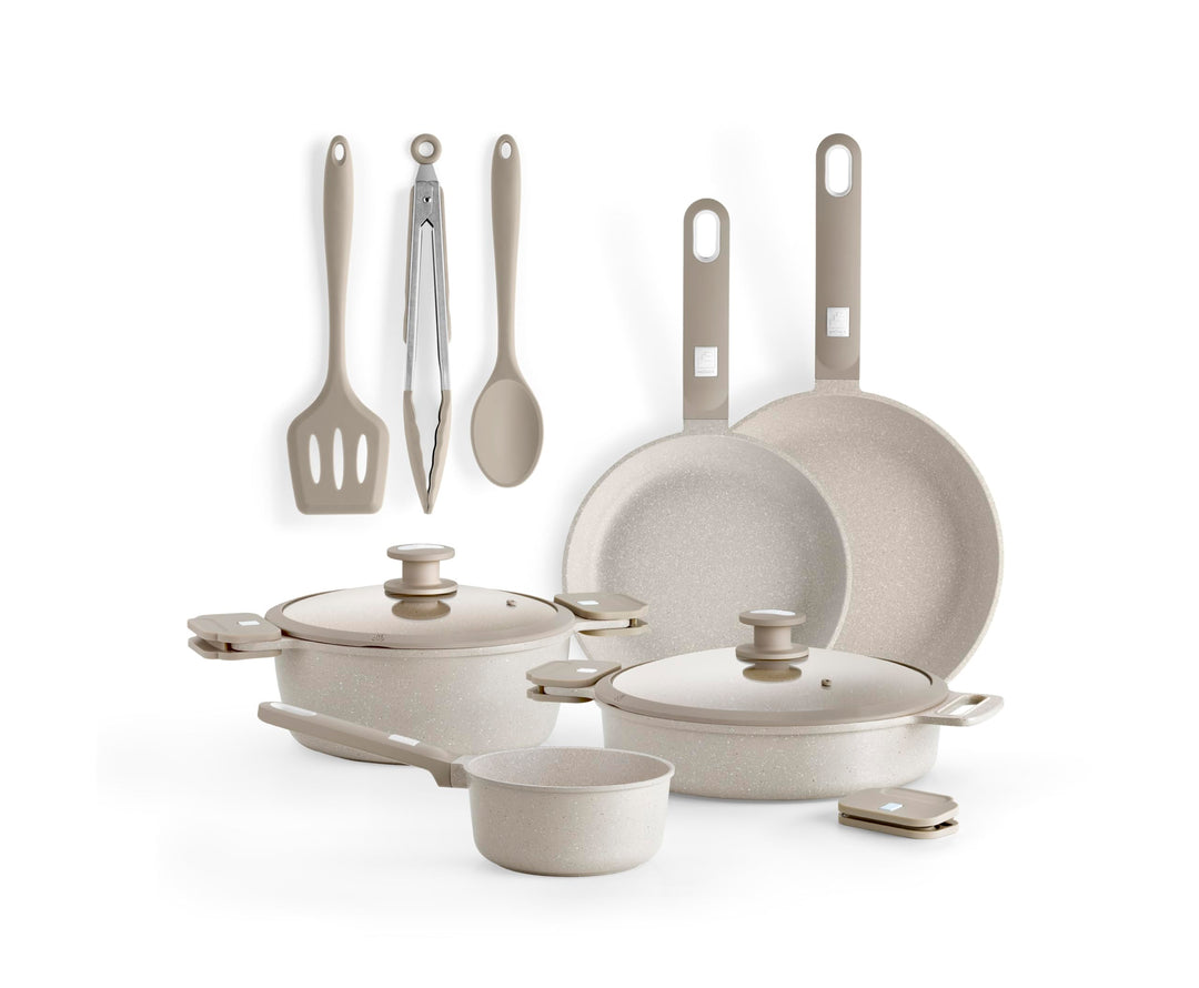 MONIX Denmark | Kochgeschirr-Set, 10-teilig, Aluminiumguss mit Antihaftbeschichtung, geeignet für al