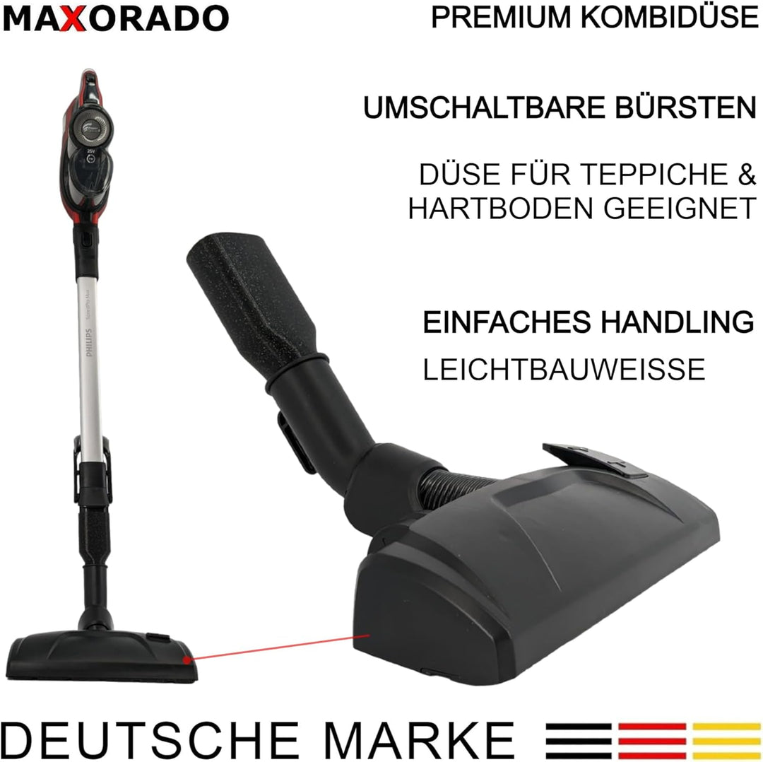 Staubsauger Komfort Kombidüse kompatibel mit Philips Speedpro Max Aqua Ersatzteil Zubehör Bodendüse