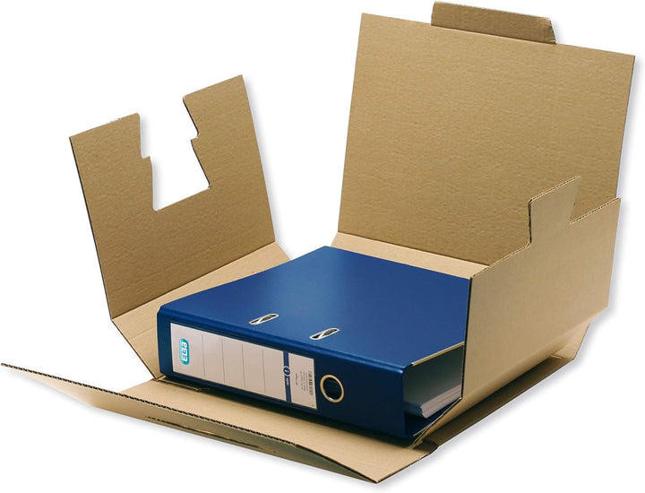 Elba Ordner-Versandkarton, mit Verschlusslasche & Adressfeld, naturbraun, 20 Stück