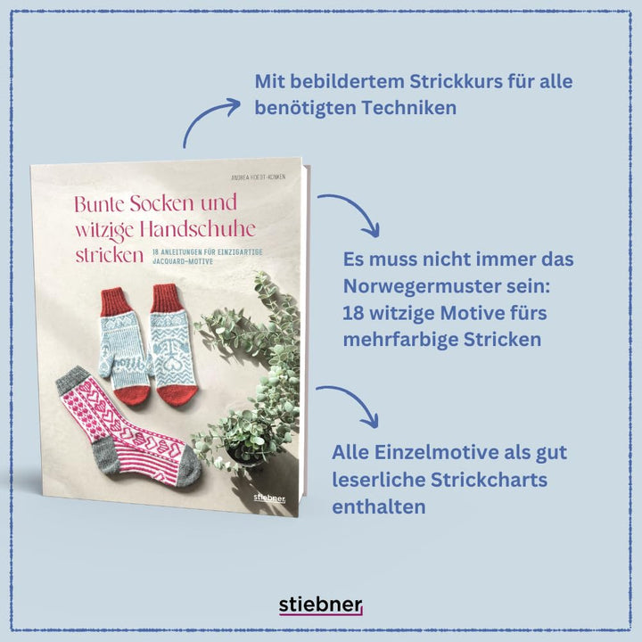 Bunte Socken und witzige Handschuhe stricken. 18 Anleitungen für einzigartige Jacquard-Motive. Lusti