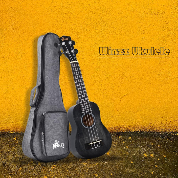 Winzz 21" Sopran Ukulele Anfänger Set Kinderm Erwachsene, Einzigartiges Farbdesign, mit Tasche, Stim