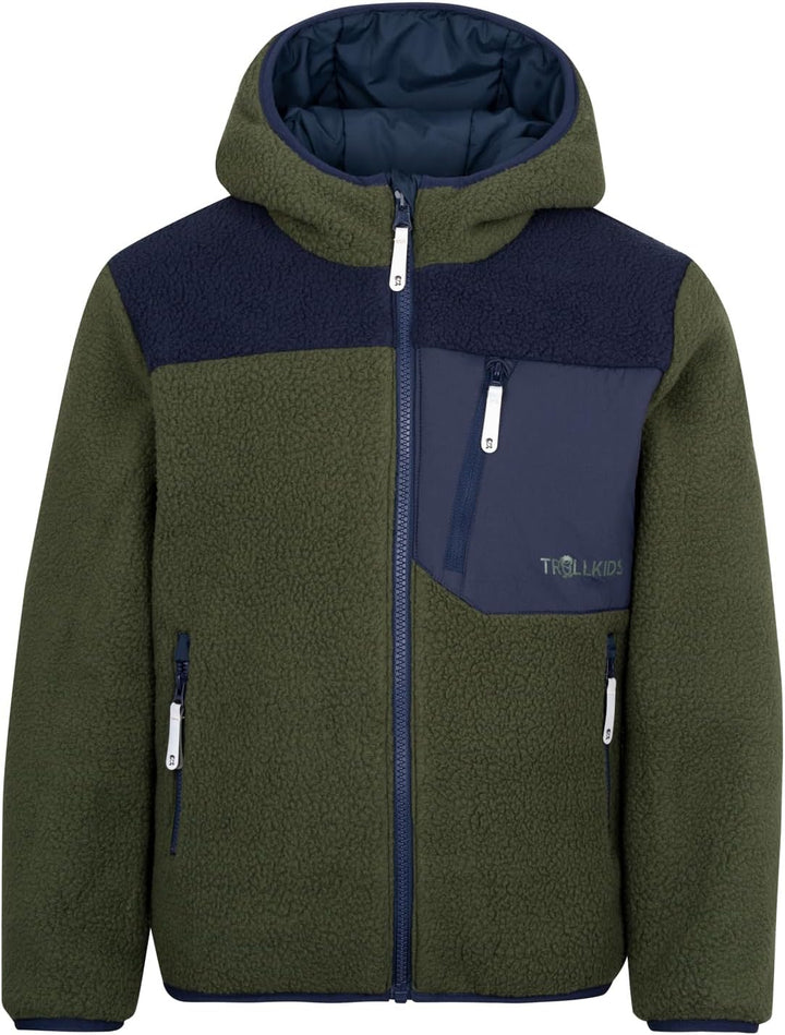 Trollkids Kids Sandvika Turnover Jacket Ivy/Navy 98, Ivy/Navy 98
