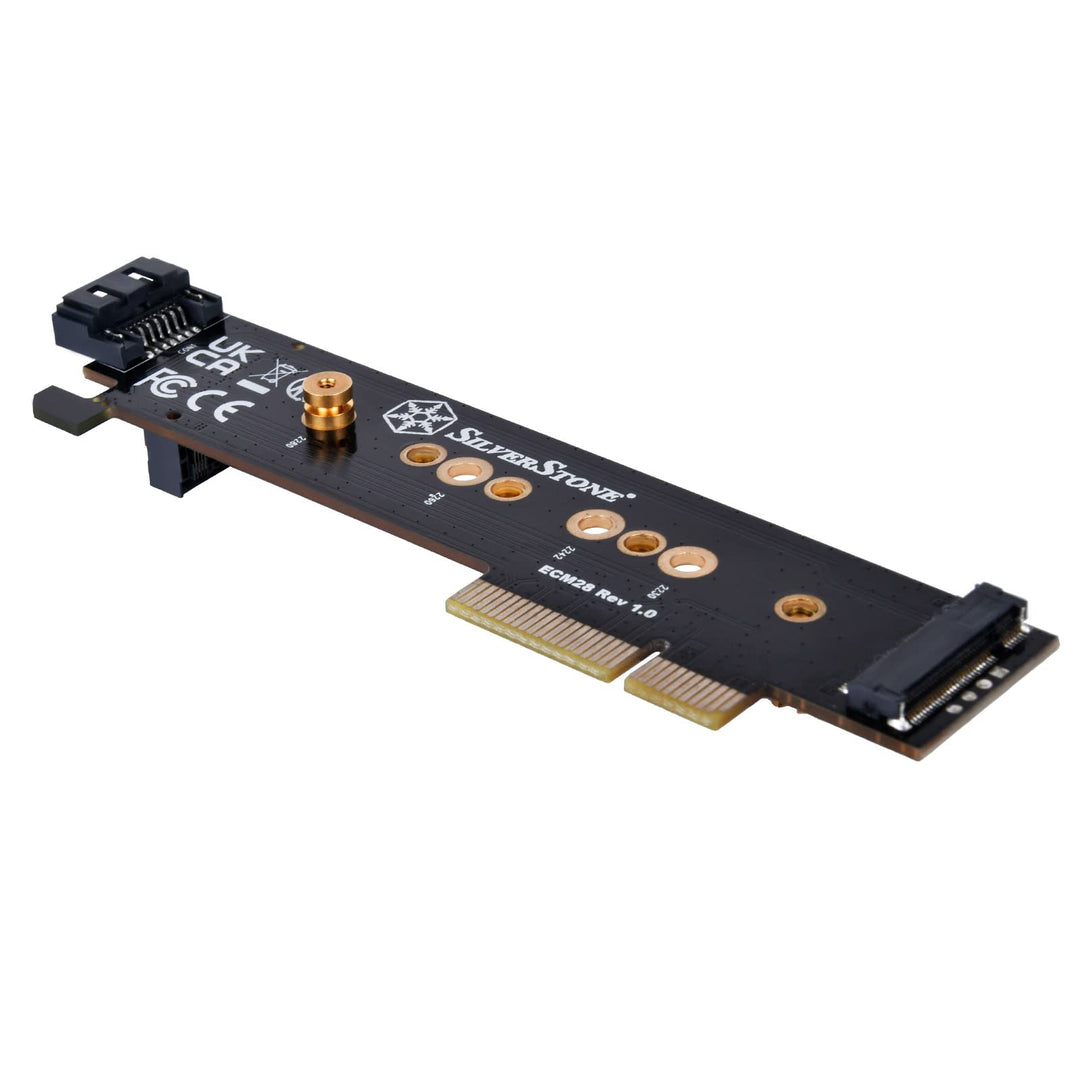 Silverstone SST-ECM28-1-x-NVMe-und-1-x-SATA-M.2-SSD zu PCIe-x4-1HE-Adapterkarte
