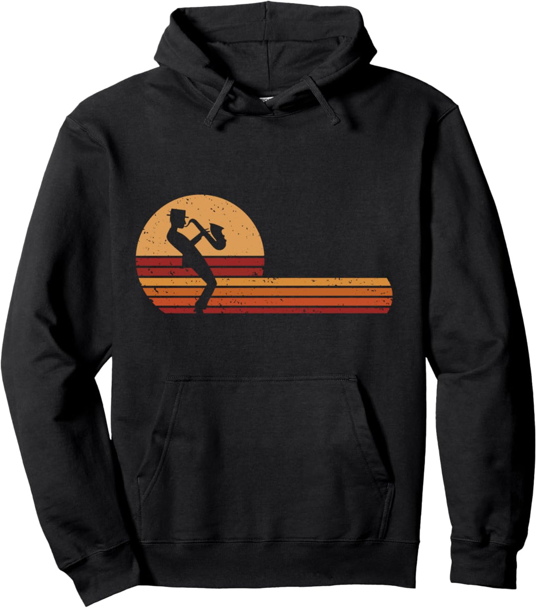 Retro Style Saxophonisten I Musiker I Cooles Saxophon Pullover Hoodie