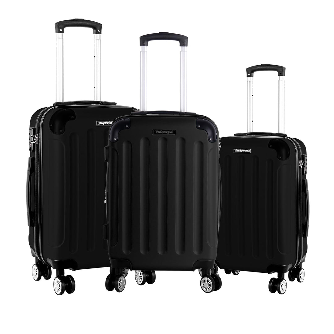 3er Kofferset - Robuste ABS- Hartschalenkoffer, TSA-Zahlenschloss, erweiterbare Kapazität - in M, L,