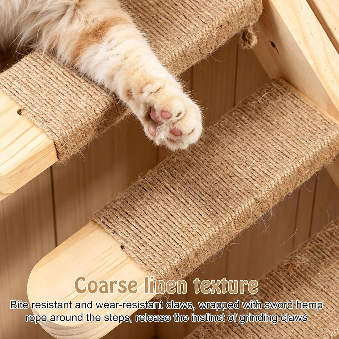 2 Stück Katzentreppe 4 Stufen, Kletterwand Katzen Kletterwand, Katzentreppe Wand, Wandmontage Katzen