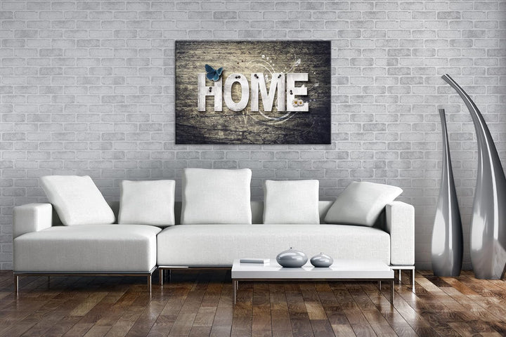 deyoli Home Logo Format: 80x60 als Leinwandbild, Motiv fertig gerahmt auf Echtholzrahmen, Hochwertig