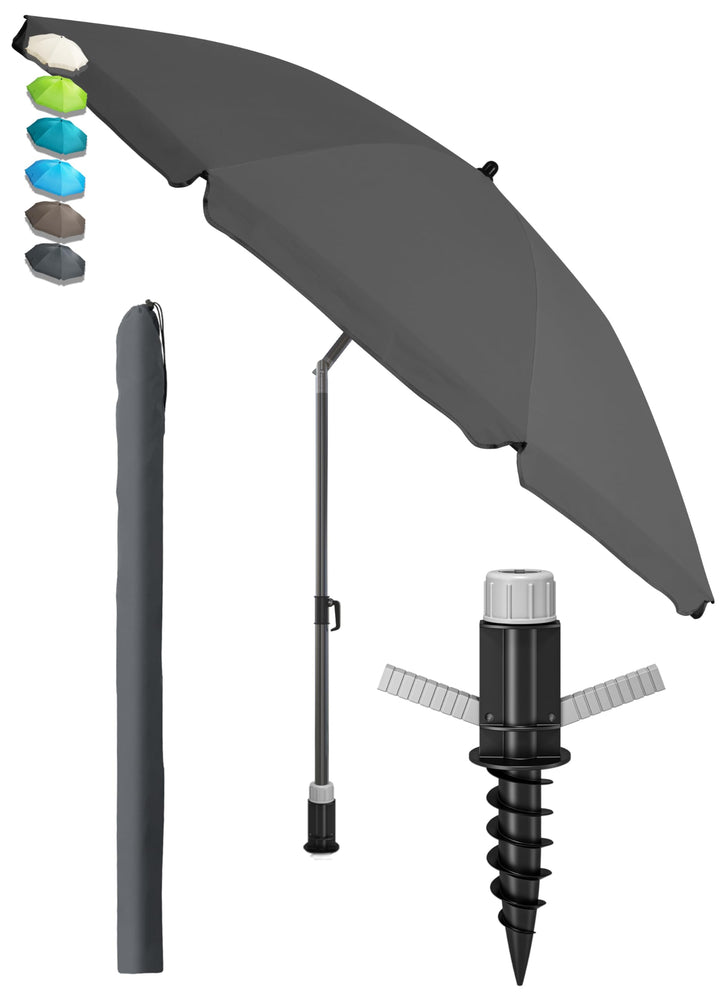 4smile Sonnenschirm Strand SunnyJoy Ø 160 cm, 3er Set - Strandschirm mit UV Schutz 50+, inkl. Sonnen