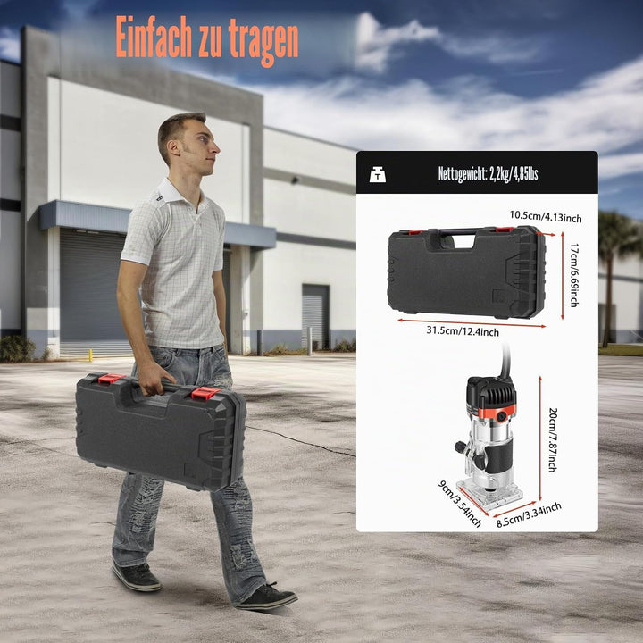 Oberfräse, Professional Kantenfräse, 220V 800W Electric Hand Holz Oberfräse Kantenfräse, 30000 U/min