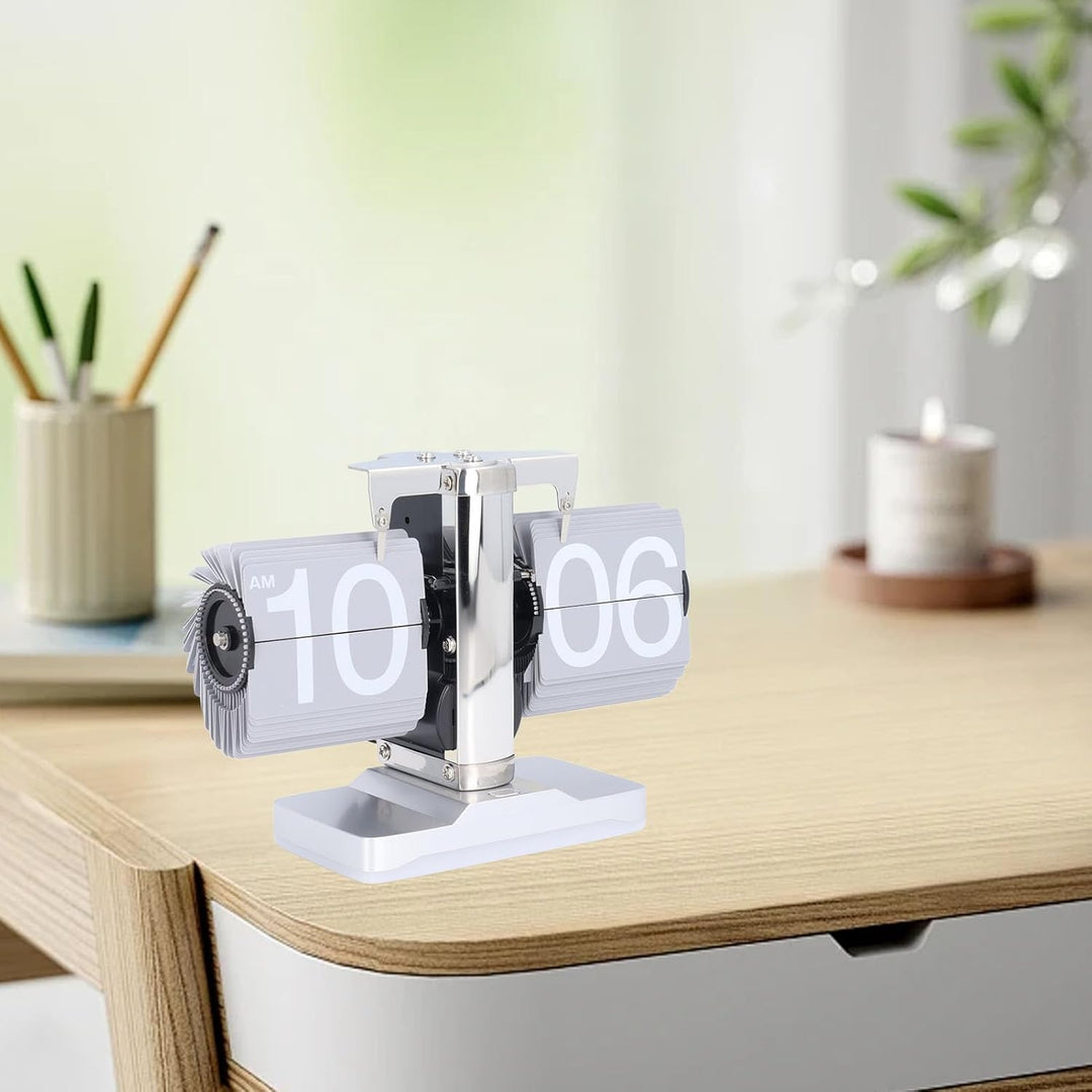 Flip Deskuhr, Retro Digital Flip Down -Uhr mit Verstellbarem Licht für Schlafzimmer -Hausbürodekorat