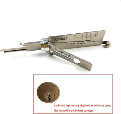 SS002R Right Groove 2 in 1 Pick and Decoder Tools for S-Groove Door Lock,Pro 2 in 1 Decoder and Pick