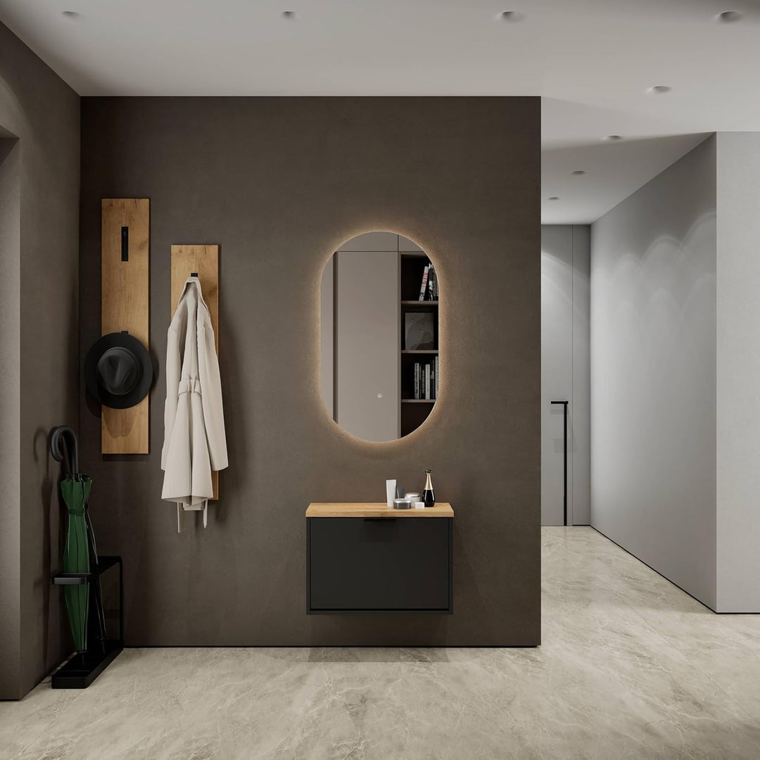 Planetmöbel Schuhschrank schmal mit 1 Klappe platzsparender Schuhregal mit 2 Ablagen, Schuhkommode f