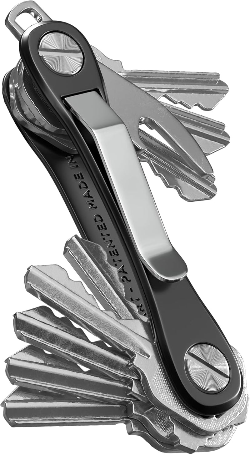 KeySmart Rugged - Multi-Tool Schlüsselhalter mit dem Flaschenöffner und Taschen Clip (bis zu 14 Schl