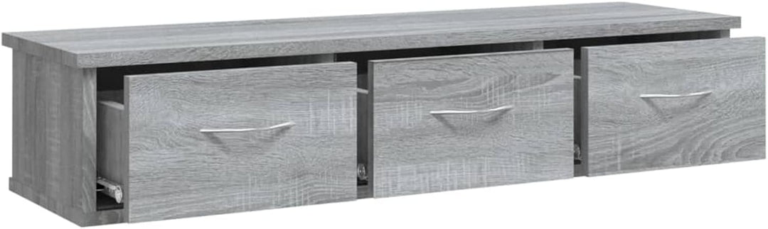 Tidyard TV Wandschrank Wandregal mit Schublade Hängeschrank TV Möbel Holzwerkstoff Grau Sonoma 88x26