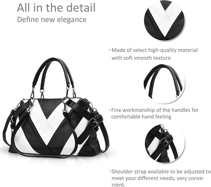 NICOLE & DORIS Handtaschen für Damen Modern Henkeltasche Schultertasche Weiche PU Leder Umhängetasch