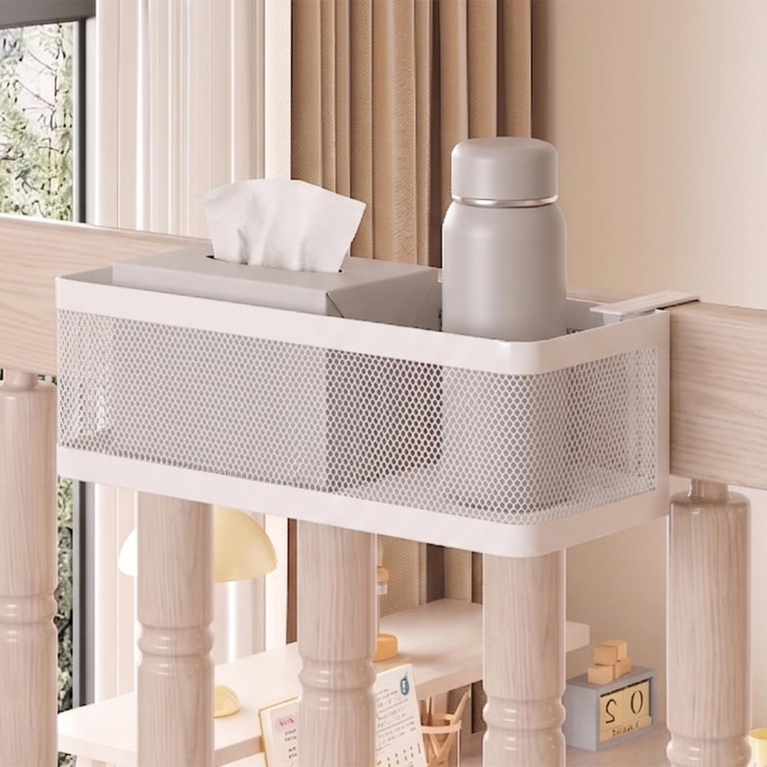 Bettablage zum Einhängen, Bett Organizer für Schlafzimmer &amp; Wohnheim, XL Weiss 35 × 13 × 10 cm, Weis