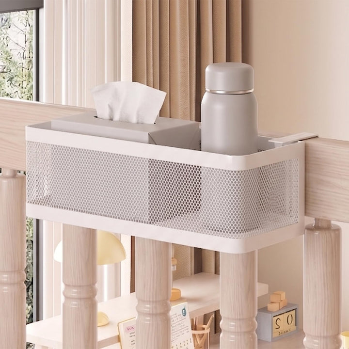 Bettablage zum Einhängen, Bett Organizer für Schlafzimmer &amp; Wohnheim, XL Weiss 35 × 13 × 10 cm, Weis