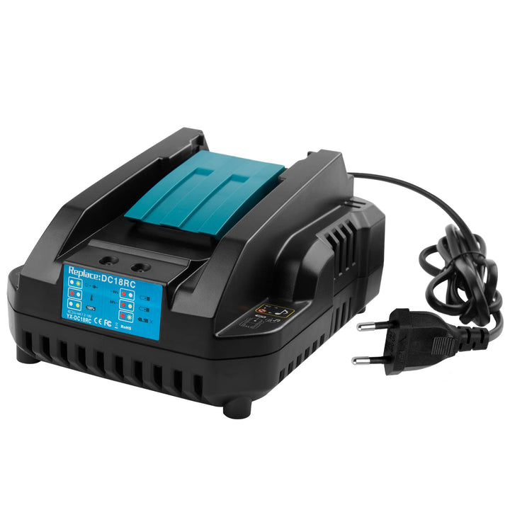 4A DC18RC Schnell Ladegerät Kompatibel mit Makita 14,4V-18V Li-Ion Ersatzakku BL1815 BL1830 BL1840 B