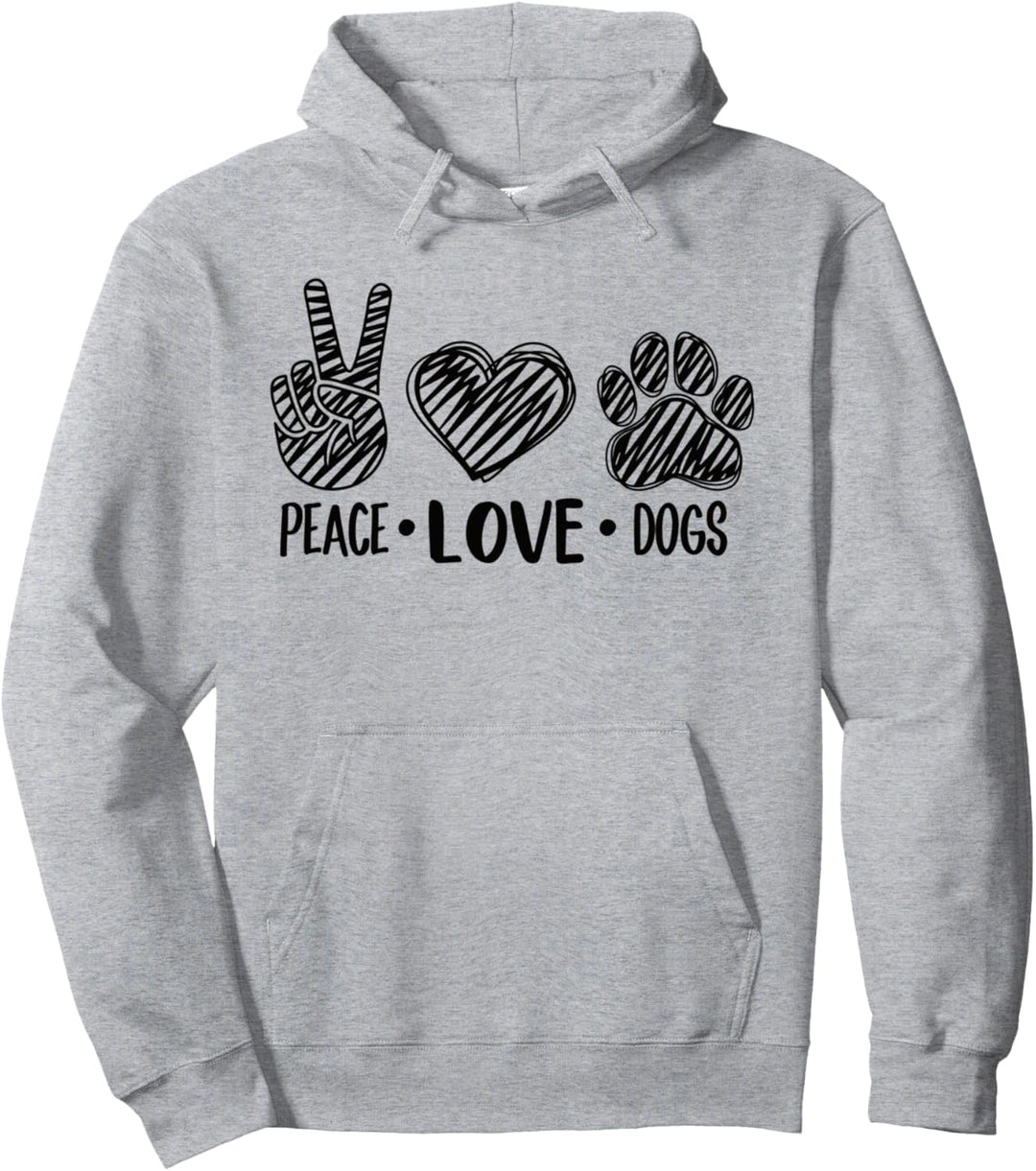 Hundemotiv - Peace Love Dogs Pullover Hoodie