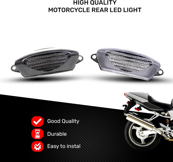 avdb-moto LED-Bremslicht mit integriertem Blinker kompatibel mit Honda VTR 1000 1997/2005 (Klar), Kl