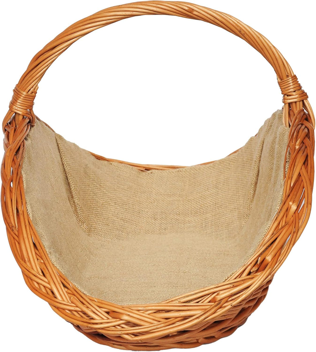Kaminholzkorb aus Weide Kaminkorb Holzkorb mit Jute Weidenkorb Holz Kamin Kaminholz (Hellbraun, Typ