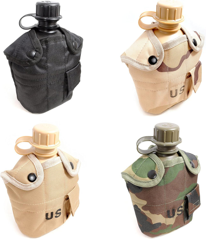 Ganzoo Feldflasche 1 Liter inkl. Trinkbecher (Kochbehälter) aus Aluminium, Bundeswehr-Flasche/Alu Tr