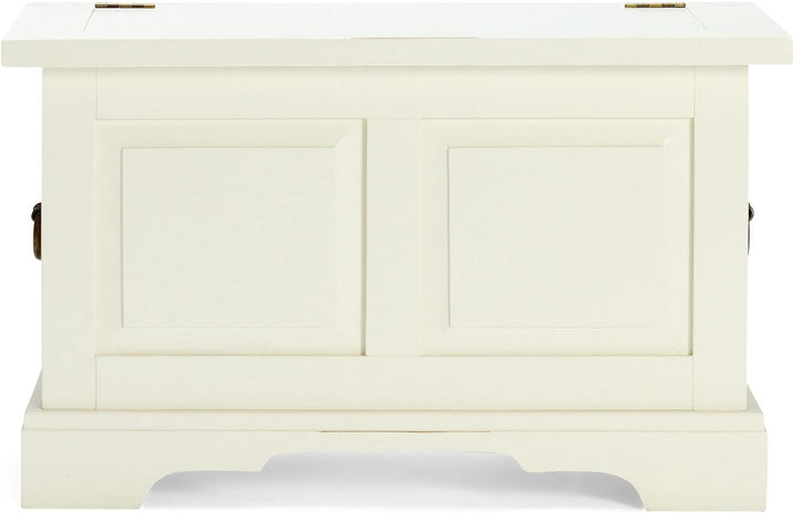 Woodkings® Holztruhe mit Deckel Catana Creme weiss Echtholz Pinie rustikal Flurbank Landhaus Möbel D