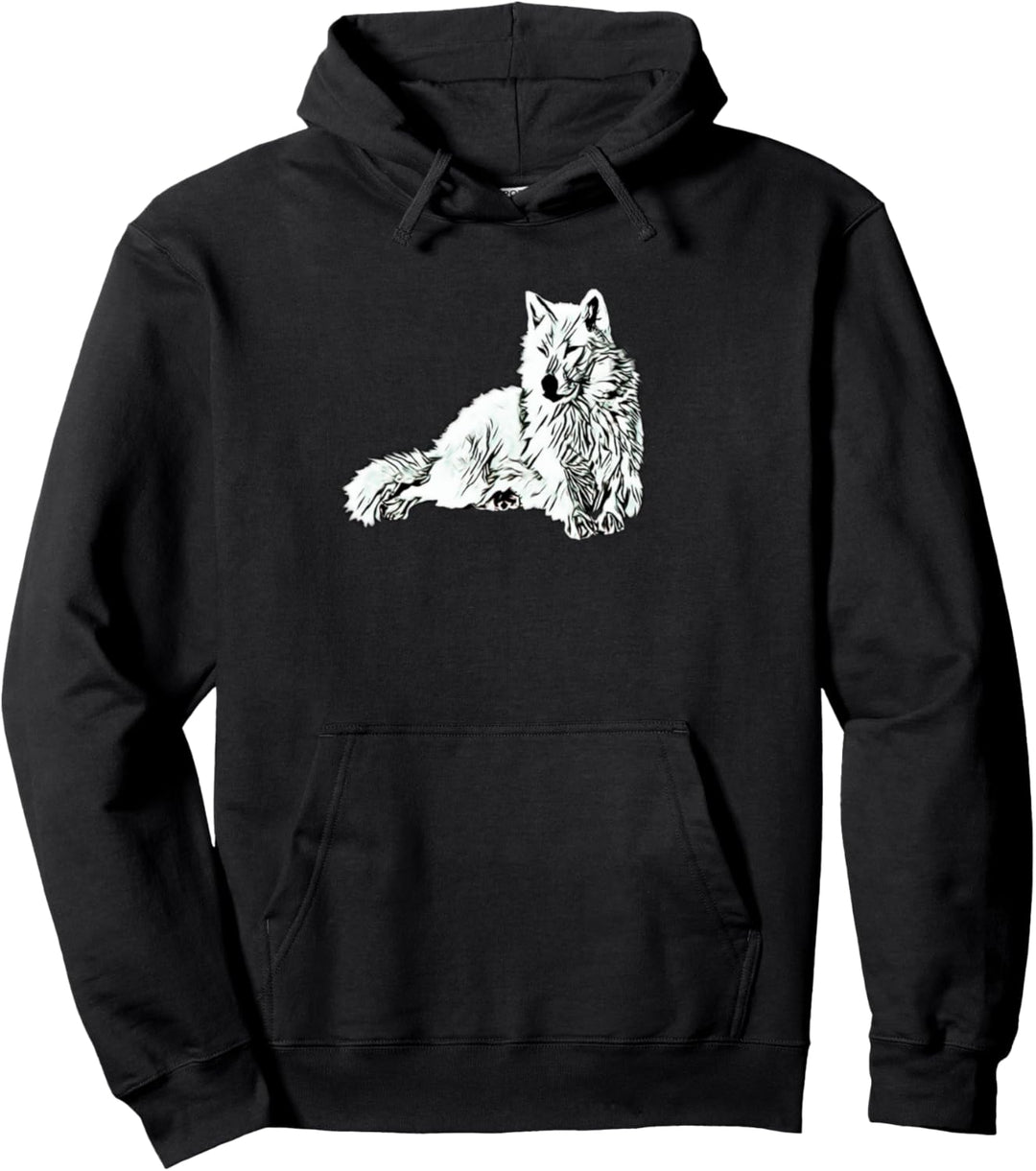 Wolf Motiv Mond Wölfe Pullover Hoodie
