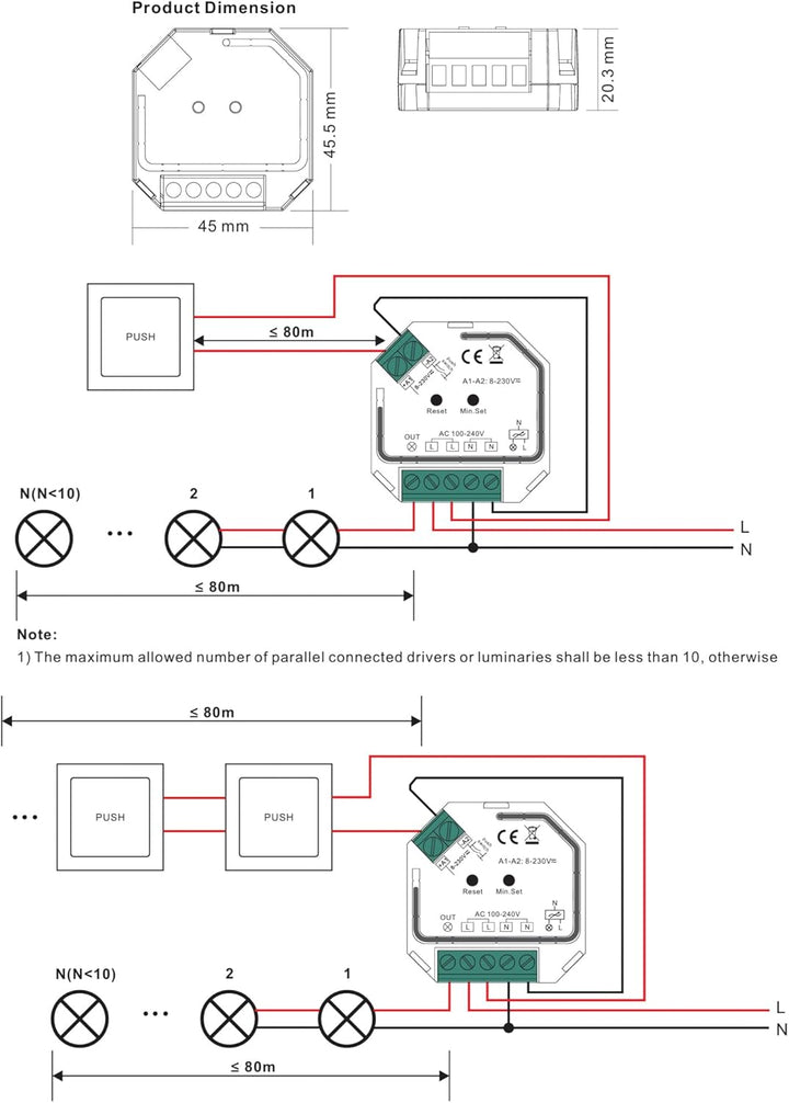 LED CONNEX Zigbee Phasendimmer/Phasenabschnitt Dimmer LED: 230W bis 400W