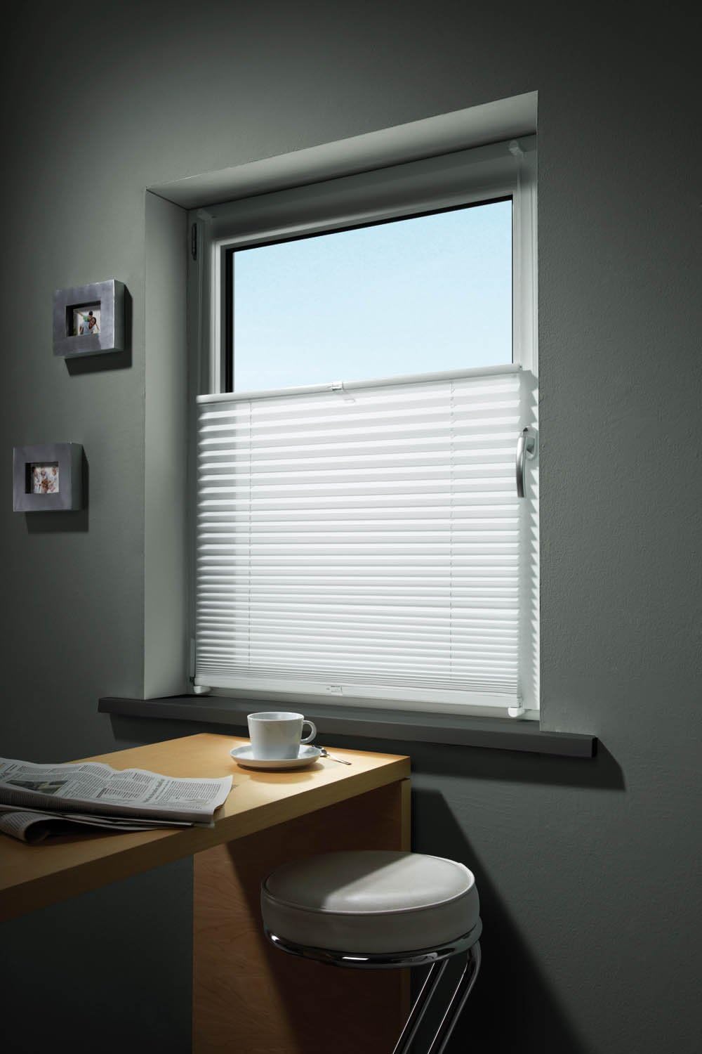 mydeco® 65436 60x130 cm [BxH] in weiss - Plissee Jalousie ohne bohren, Rollo für innen incl. Klemmtr