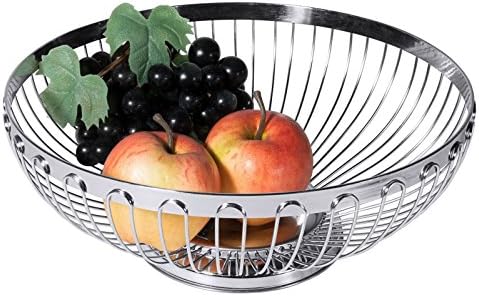 Brot-/ Obstkorb, rund, aus Edelstahl, extra schwere Qualität/Ø dia. 17, 20,5 oder 24,5 cm | ERK (A3
