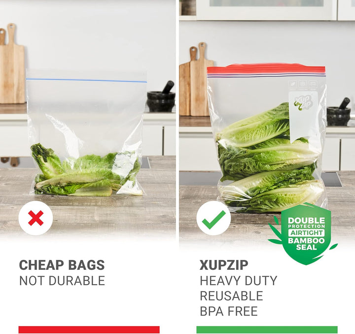XupZip Premium Lebensmittel Aufbewahrungs beutel | Strapazierfähige Lebensmittelbeutel, Kunststoff |