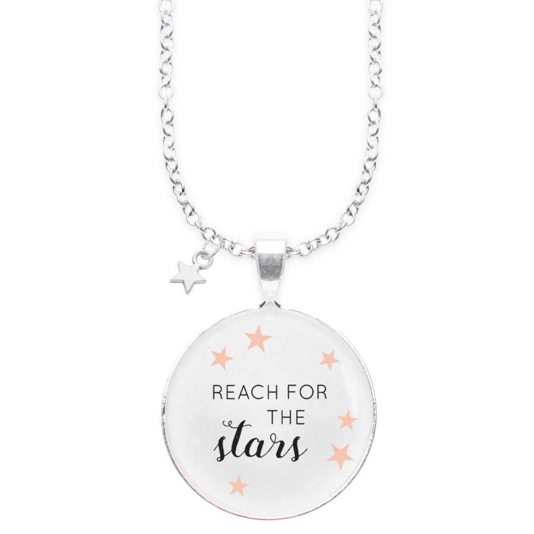 Spruchketten BY LIEBLICHKEITEN Nickelfreie Kette 80 cm mit Anhänger Spruch in 2,5cm grosser Glaslins