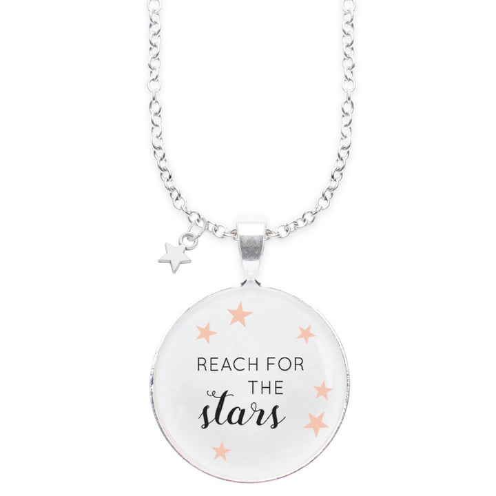 Spruchketten BY LIEBLICHKEITEN Nickelfreie Kette 80 cm mit Anhänger Spruch in 2,5cm grosser Glaslins