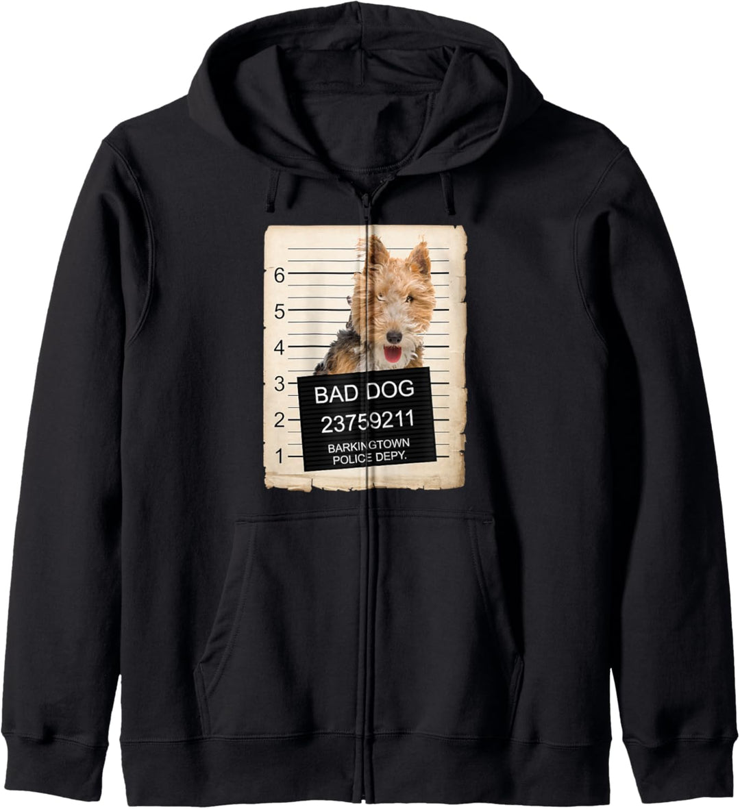 Fox Terrier wire hair Dog mug shot Kapuzenjacke