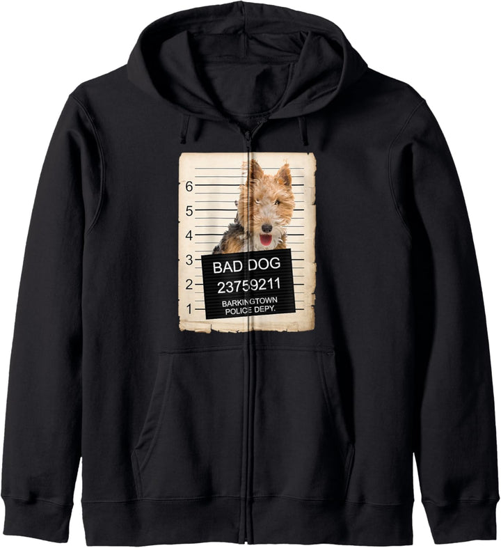 Fox Terrier wire hair Dog mug shot Kapuzenjacke