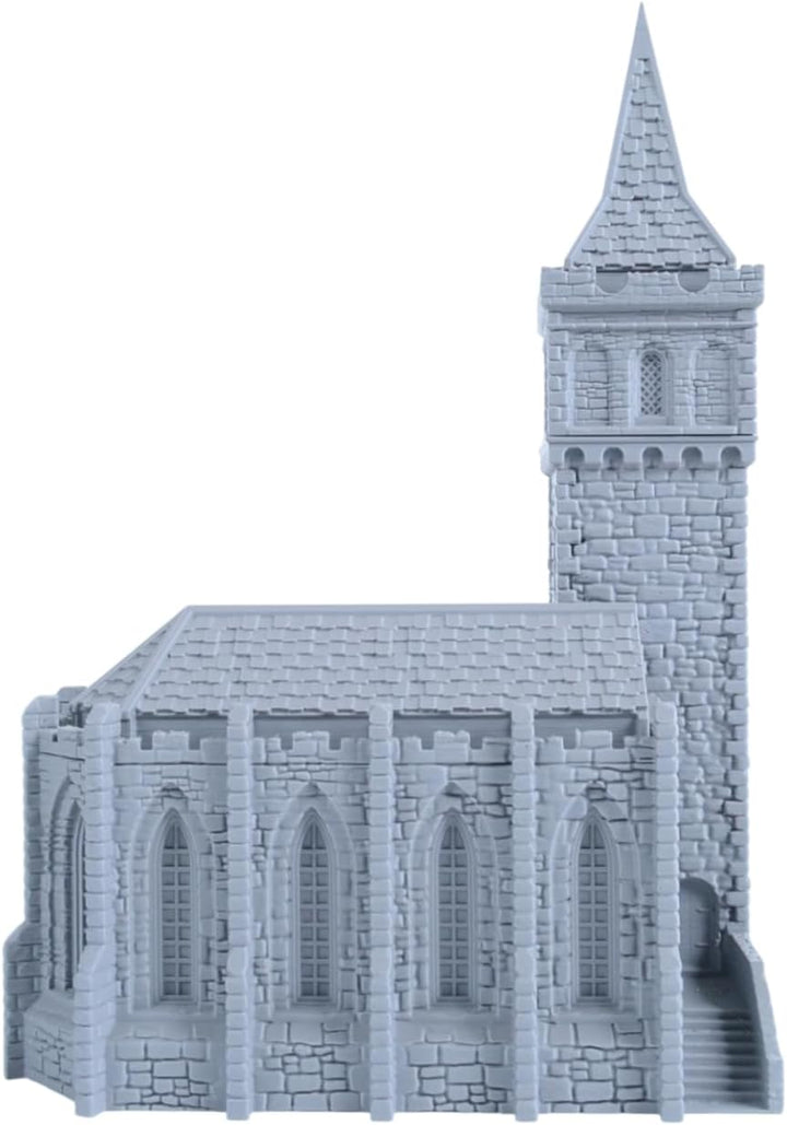 Gotische Dorfkirche Bausatz – 28mm Gelände Miniatur Gebäude aus PLA, 3D-Druck Kirche &amp; Kapelle Scatt