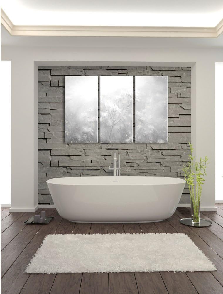 Pixxprint Romantische Blumenwiese als Leinwandbild/Grösse: 3 Teilig (120x80) cm/Wandbild/Kunstdruck/