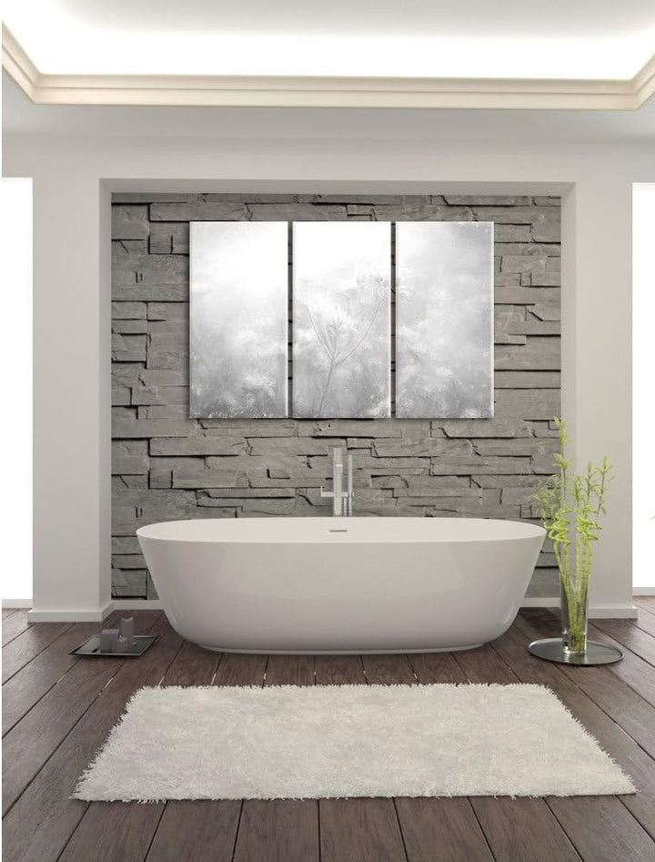 Pixxprint Romantische Blumenwiese als Leinwandbild/Grösse: 3 Teilig (120x80) cm/Wandbild/Kunstdruck/