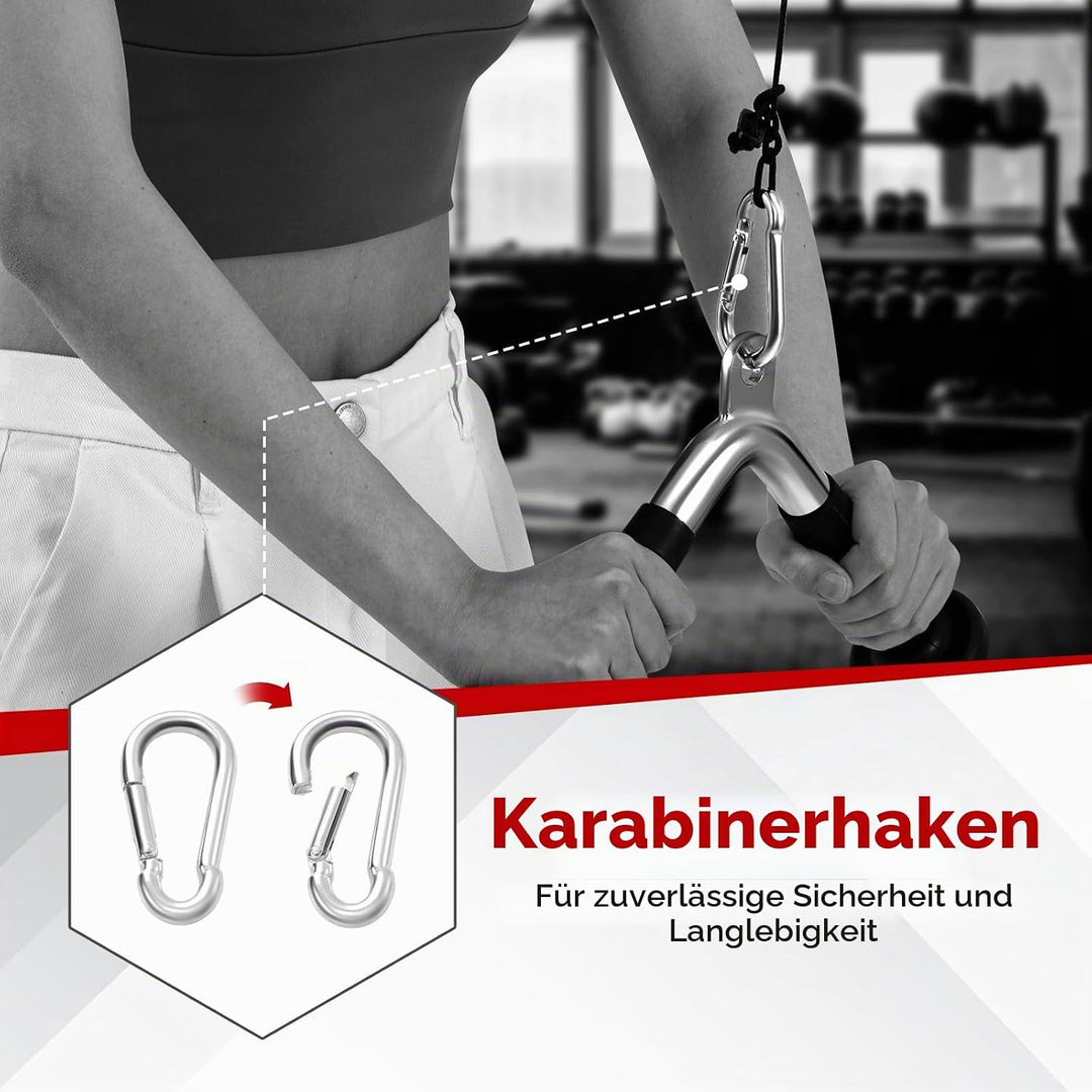 KOMFOTTEU 4 TLG. Pull Down Aufsatz, Zubehör Set für Kabelmaschine, Trizeps Fitness Griffe aus Stahl,