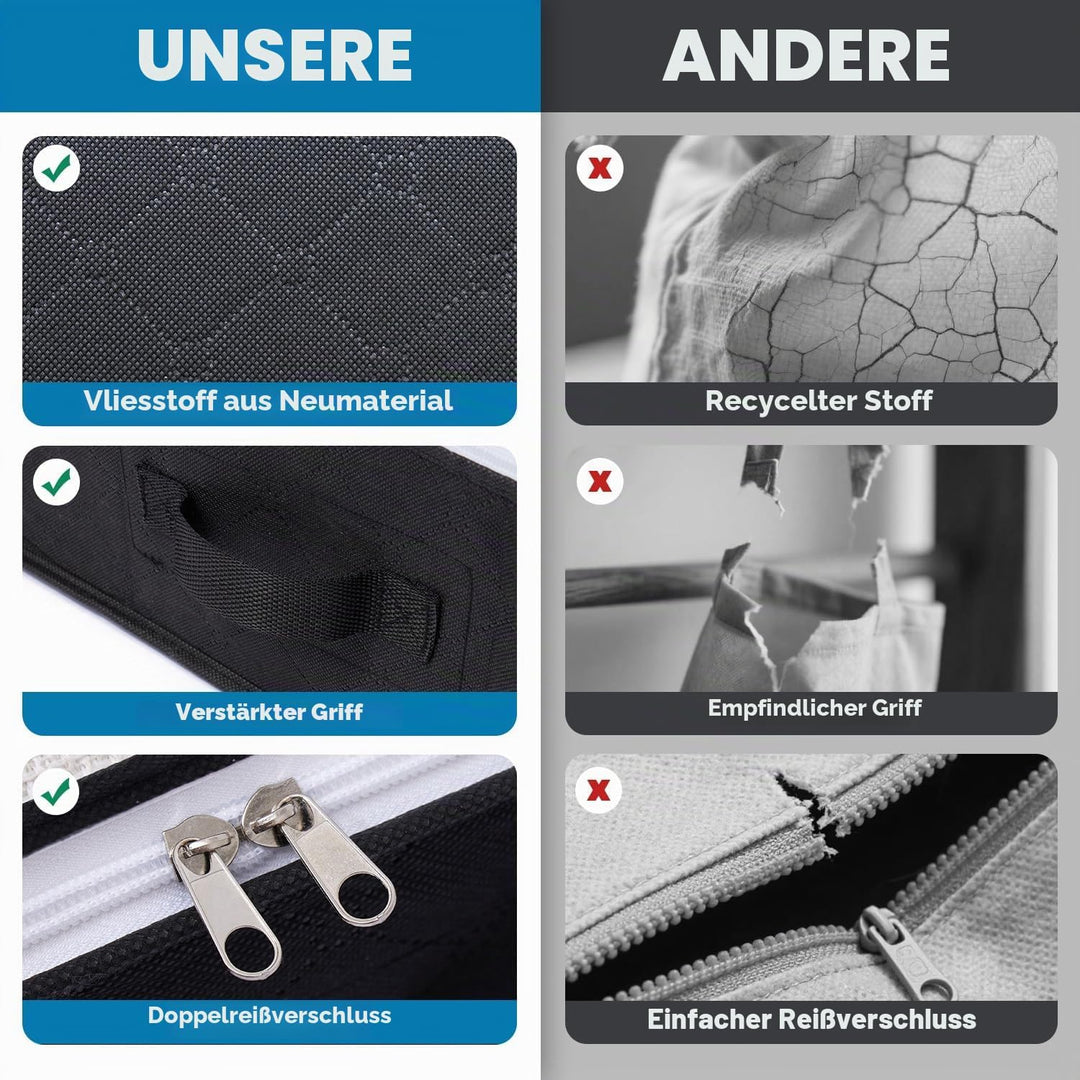 AIOR 6 Stück 90L Unterbettkommode mit Sichtfenster, Faltbare Unterbett-Aufbewahrungstasche Kleiderau