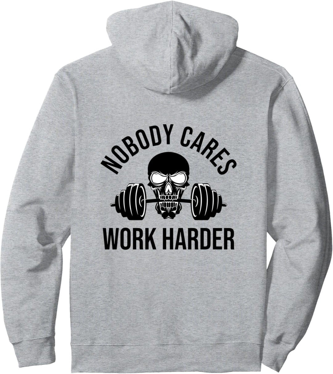 Nobody Cares Work Harder Langhantel Totenkopf Fitness Coach Lifting Pullover Hoodie